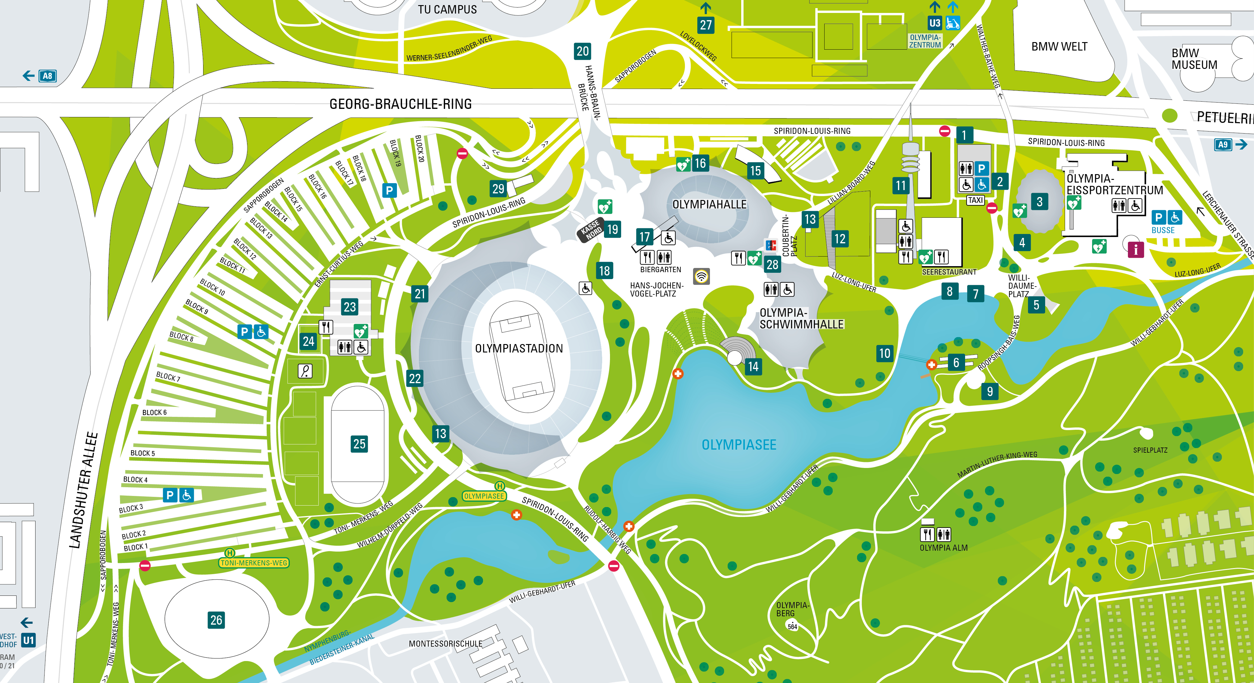 Lageplan Olympiapark München